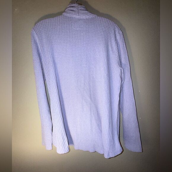 Anthropologie Akemi+Kin Woodruff Top Wrap Sweater Waffle Knit Lavender Large - Picture 2 of 5